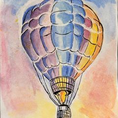 Watercolour painting- hot air balloon