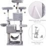 Cat Tree Tower 170cm Cat Scratching Post with Condos, Basket, Hammock & Plush Perches for Kittens, Large Cats, Light Grey (FREE POSTAGE) Image 5