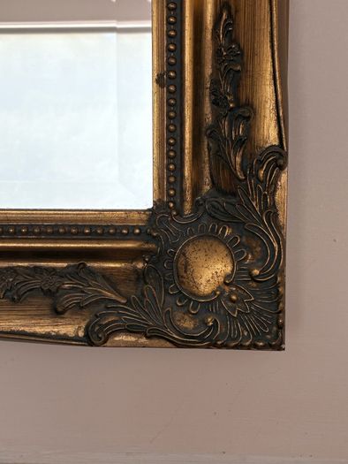 Ornate antique overmantel mirror