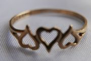 9ct Gold 375 Gold Heart Ring. Minimalist gift with love ring, Dainty Heart Band, Gift For Girlfriend size P