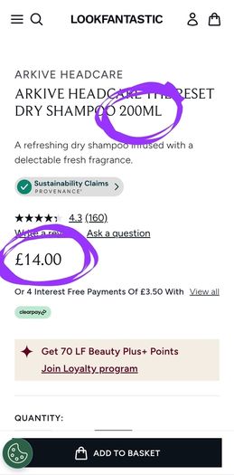 ARKIVE Headcare The Reset Dry Shampoo 200L 15e on Ireland
