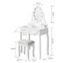 BRAND NEW Nordic Dresser White Makeup Dressing Table with LED Mirror Image 5