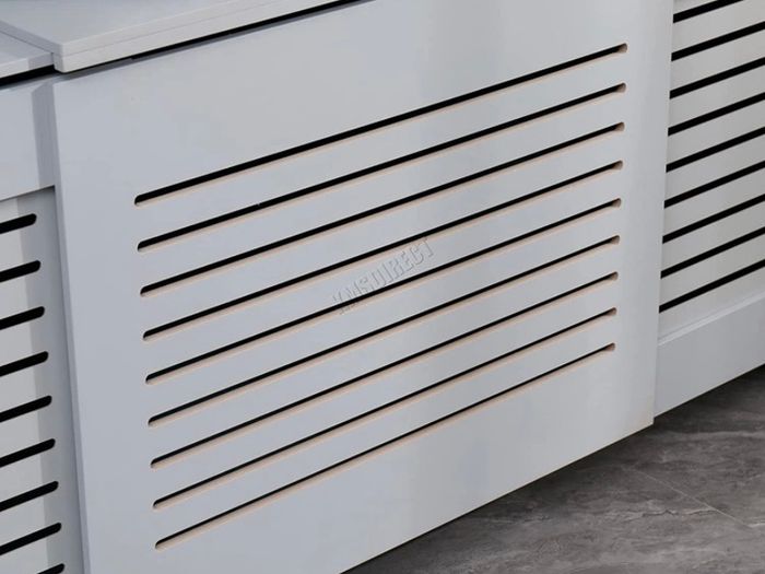 Grey Painted Radiator Cover Wall Cabinet Wood MDF Traditional Modern Adjustable (FREE POSTAGE)