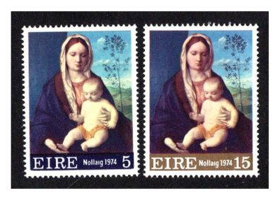 1974 Ireland Christmas Commemorative Stamps Mint Never Hinged (MNH)