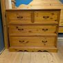 Pine Bed + mattress with FREE lockers and dresser for sale Image 3