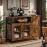 Kitchen Sideboard Storage Cabinet With Glass Doors Rustic Industrial Furniture Image 9