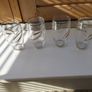 Vintage drinking glassware leaf pattern Engraved with Gold Trim Image 4