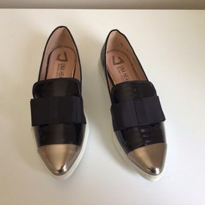 Una Healy Ladies Black and Silver Loafers Eu 39 size 6