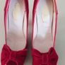 Raspberry Red Velvet Shoes SIZE 2 NEW Image 4