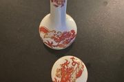 Crown Staffordshire striking  Red Dragon Rangoon vase and lidded trinket box