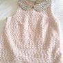 River Island Baby Pink Top with Beaded Collar - Size 6 Image 5