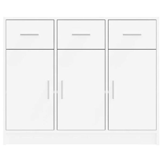 Sideboard White 91x28x75 cm Engineered Wood