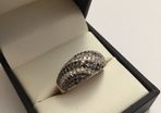 Vintage 18ct Rose Gold Diamond Bombe Ring