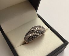 Vintage 18ct Rose Gold Diamond Bombe Ring