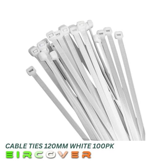 Heavy Duty White Cable Ties 450mm  White 100pk