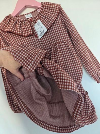 2-3years, With Tags Zara Plaid Gingham Ruffle Dress