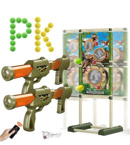 Shooting Games for Kids Air Popper Guns with Moving Shooting Target, 2 Air Shooting Toy Guns 24 Soft Foam Balls