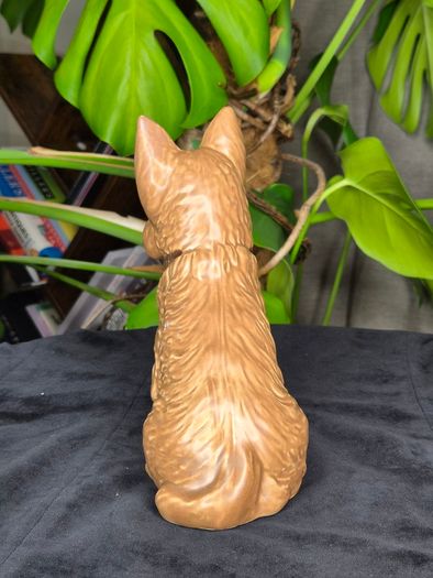 Sylvac Vintage Ceramic Terrier Dog Figurine Brown Glossy Collectible Decor