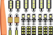 FREE SHIPPING 22PCs Can-bus Error Free LED SMD Bulbs Kit Set Spare Parts for Car Interior Dome Map Door Courtesy License Plate Lights Festoon C5W T10 168 194 2825 Xenon-White
