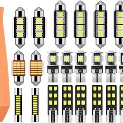 FREE SHIPPING 22PCs Can-bus Error Free LED SMD Bulbs Kit Set Spare Parts for Car Interior Dome Map Door Courtesy License Plate Lights Festoon C5W T10 168 194 2825 Xenon-White