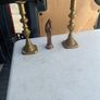 2 solid brass candle holders/ solid copper holy statue Image 2