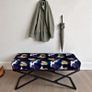 Black Patterned Velvet Black Metal Frame Bench 100x40x40/50cm Image 3