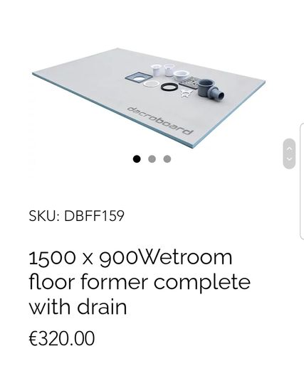 Wetroom floor former shower trays, Walk in shower tray