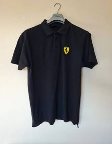Vintage 1999 ferrari polo shirt Size xl ptp 23" black cotton In excellent condition