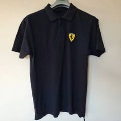Vintage 1999 ferrari polo shirt Size xl ptp 23" black cotton In excellent condition