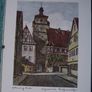 8 X Signed etchings of Rothenburg W. Germany by Ernst Geissendorfer - Circa 1950's Image 10