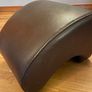 Real leather brown arm chair with foot stool Image 7