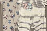 Baby Stitch zip up all in ones 9-12 months