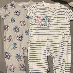 Baby Stitch zip up all in ones 9-12 months