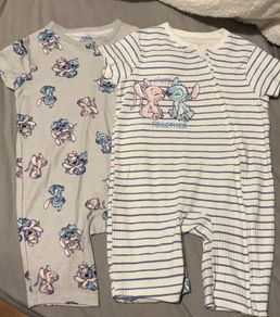 Baby Stitch zip up all in ones 9-12 months