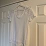 White V Neck Lace T-Shirt Image 2