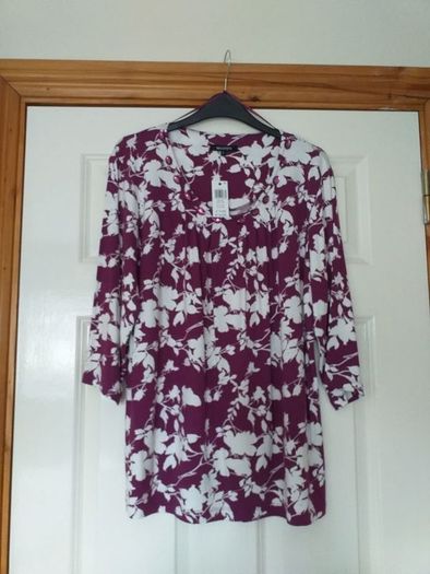 Purple Printed Jewel Top - Size 14