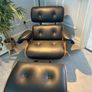 Eames Style Chair and Foot Rest Image 5