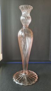 Candlestick Venezian Glass Candle Holder Pink