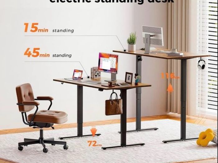Height-Adjustable Electric Desk, 120x80 cm