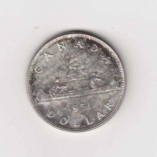CANADA 1951 Dollar, 80% silver coin (No. G44)