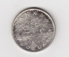 CANADA 1951 Dollar, 80% silver coin (No. G44)