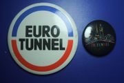 EURO TUNNEL (The Channel Tunnel) - two promotional button badges (1990's)