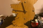 Ireland map wooden hand craved clock free postage
