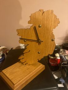 Ireland map wooden hand craved clock free postage