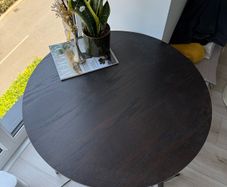 Coffee table dark brown stained oak veneer 80 cm