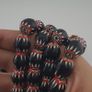 Antique Venetian Style Big Black Chevron Glass Beads Necklace Strand Image 9
