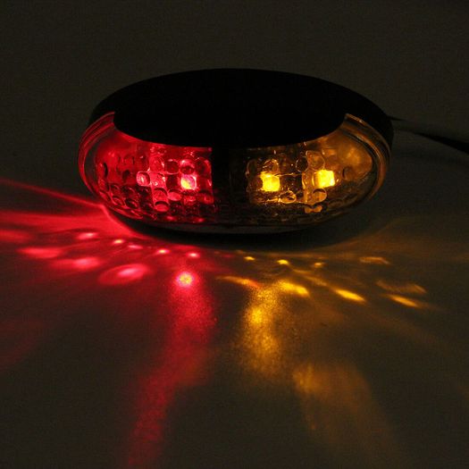 Clear Amber Yellow Red Truck Van Trailer Side Marker Clearance Light Oval Chrome 4 LED 12v 24v