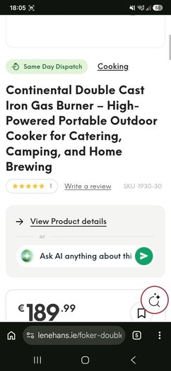 2 ring gas stove