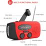 Weather Radio,Solar Radio, Emergency Hand Crank Self Powered AM/FM Solar Weather Radio with LED Flashlight, WB Radio with Battery Backup, 2000mAh Emergency Power Bank for Smart Phone (FREE POSTAGE) Image 5