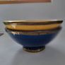 Rare Vintage Glazed Bowls with Gold Banding. Striking Blue & Mustard Yellow Duo. Image 6